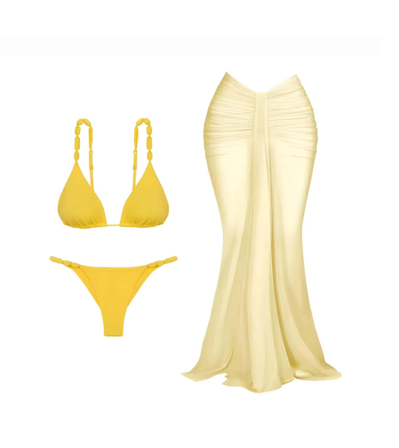 Golden Daze – Bikini Maxi Skirt Set in Yellow