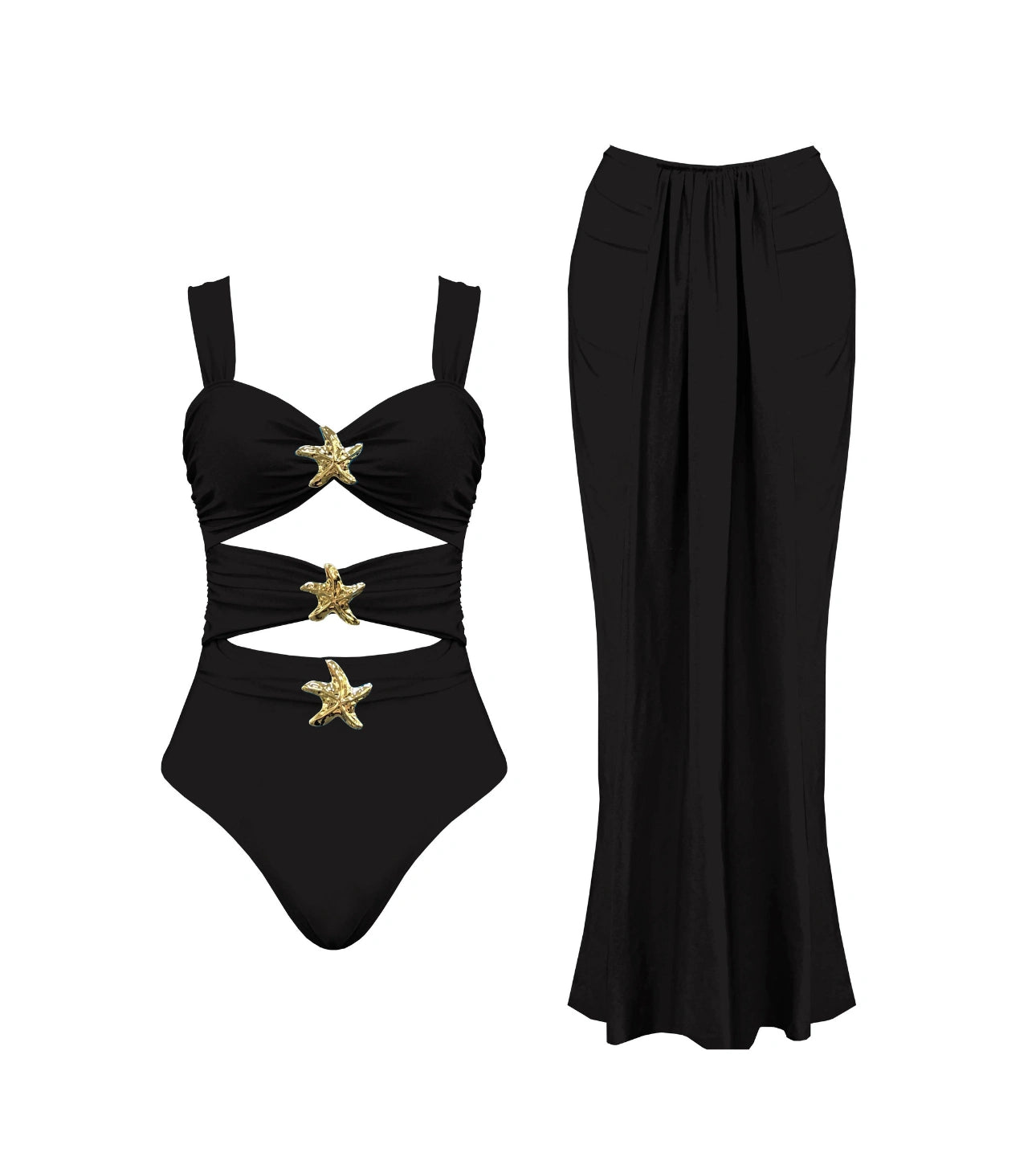 Sexy Starfish Bikini Set w/Skirt