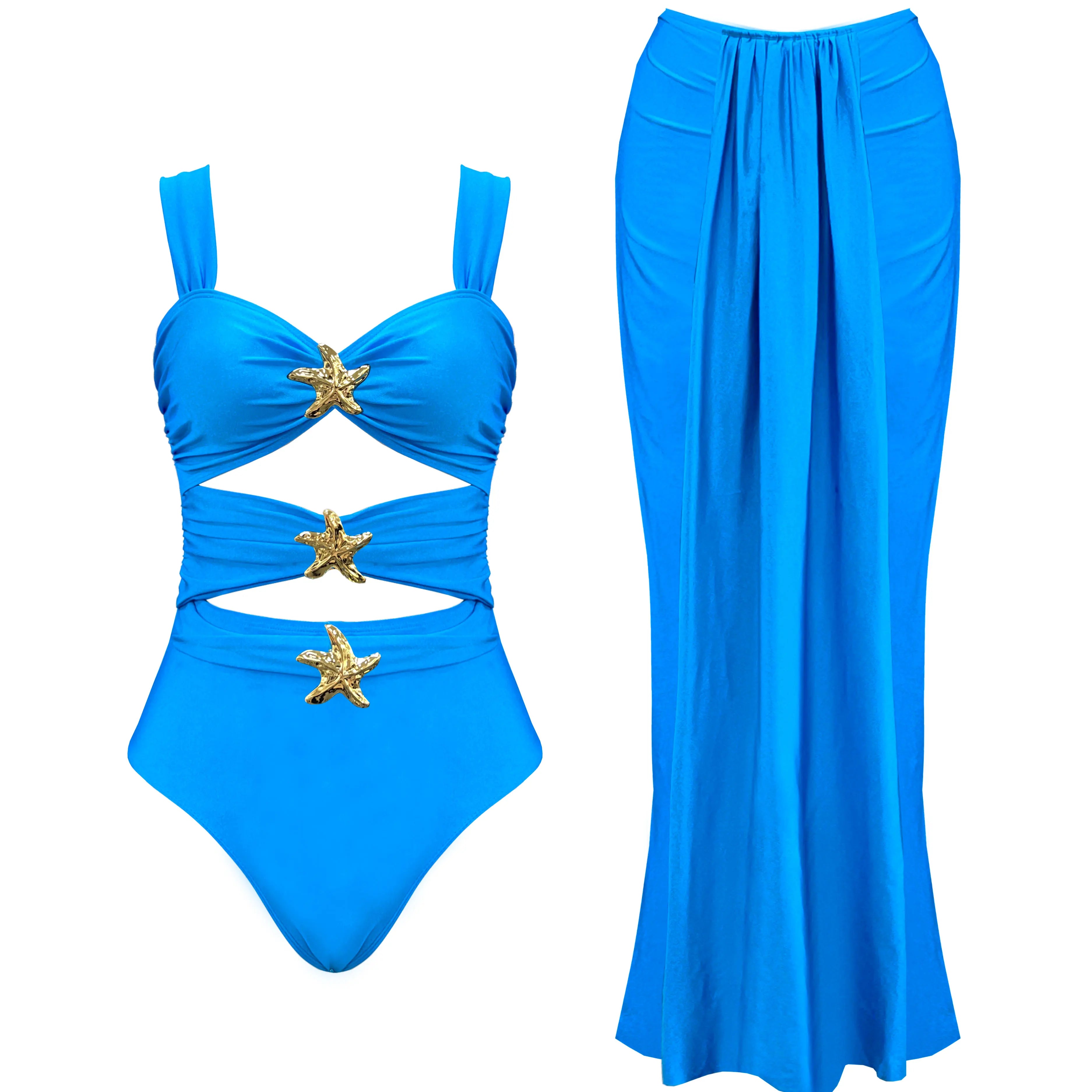 Sexy Starfish Bikini Set w/Skirt