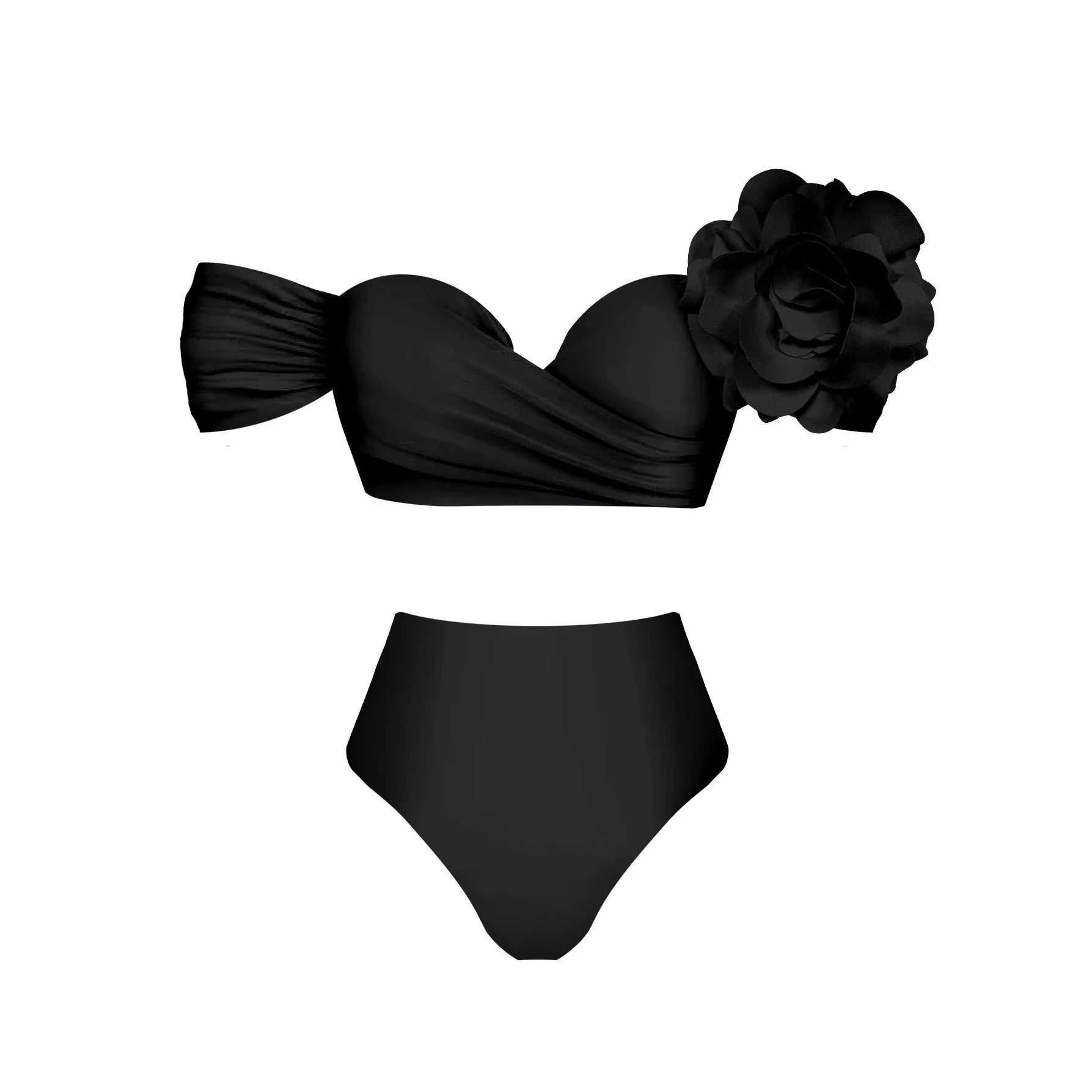 3D Flower Bikini Low Waist Swimwear