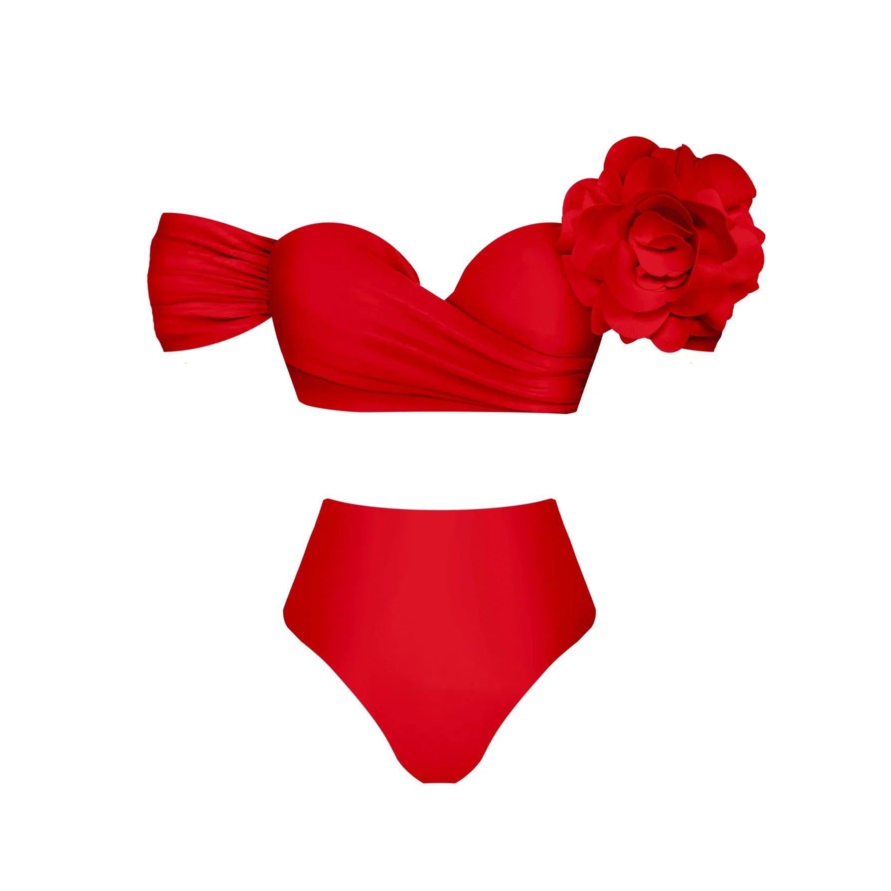 3D Flower Bikini Low Waist Swimwear